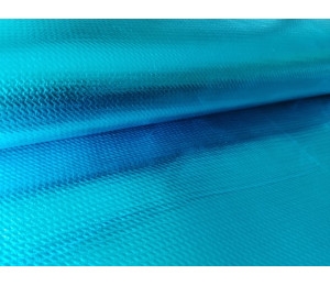 Folienjersey Metallic Webware Waben türkis